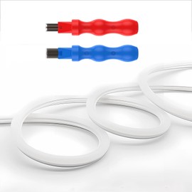 JARBIH Cubierta de tira de luz LED flexible de neón separada, 16.5 pies de 8 mm, cubierta difusora de silicona plegable con 2 cortadores de luz de neón, tira de neón RGB para bar, coche, decoración de