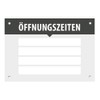 Sign Opening Hours Business, Variable Writeable with Desired Text, Acrylic