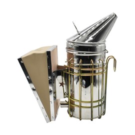 Good Land Bee Supply GLSMKR2 Beekeeping Beehive Smoker Stainless Steel w/Heat Shield & 3 Chinese Mugwort