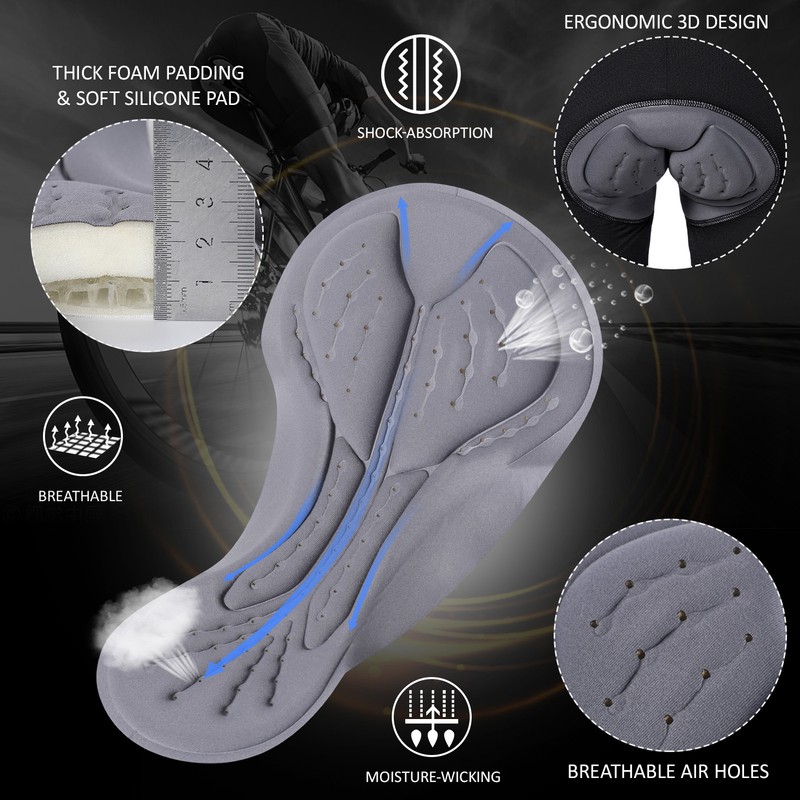 2 In 1 Padded Bike Shorts with Pockets Men Breathable
