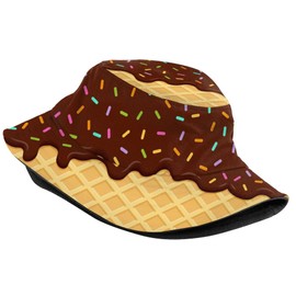 Chocolate Bucket Hat for Women Men, Summer Print Hat Travel Packable Sun Cap Outdoor Hat for Women and Men