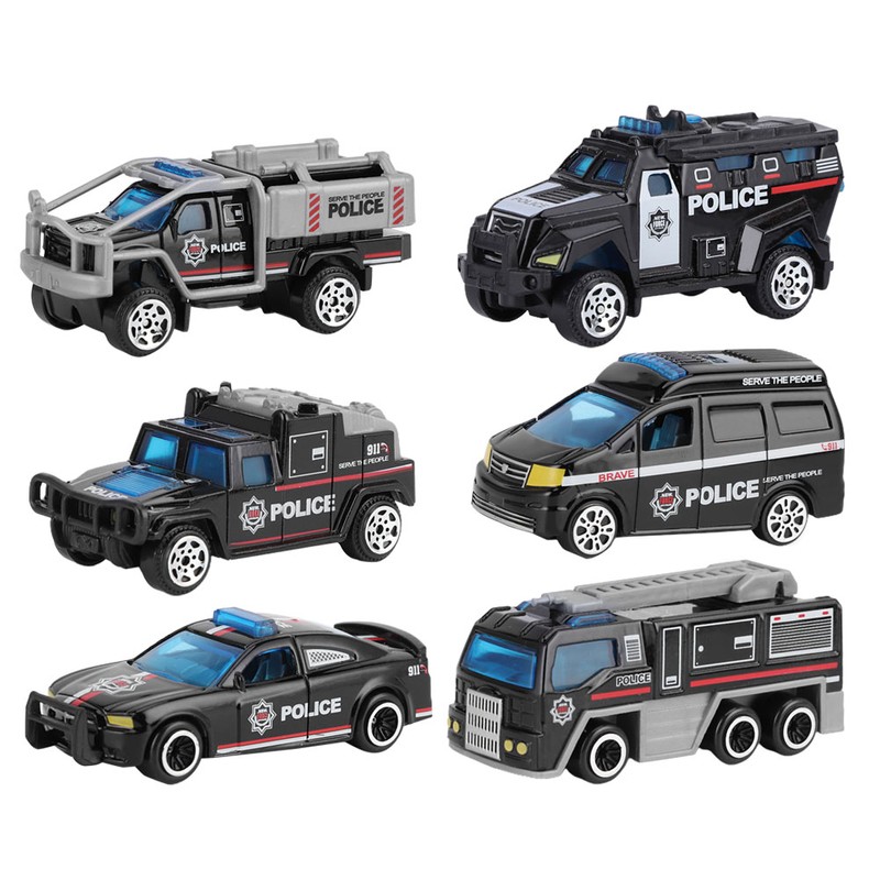 6pcs 1:64 Engineering Car Model Alloy Simulation Vehicle Car Model