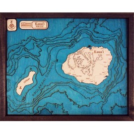 Beautifully Detailed! Kaua'i 3D Wood Map