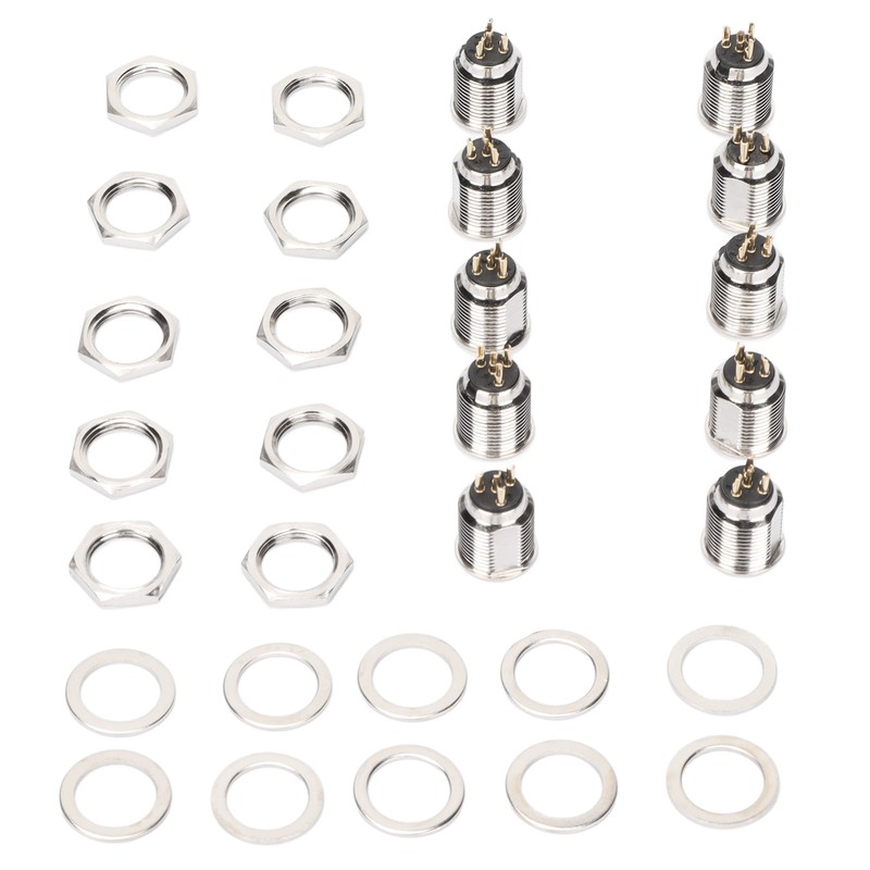 10Pcs XLR Male Socket 4 Pin Metal Panel Mount Male