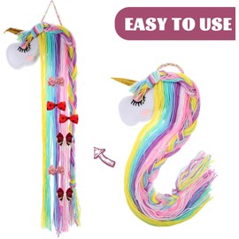 Porta Moños Unicornio Organizador para Moños y Pinzas de Cabello de Niñas Diseño Ligero y Tejido Resistente para Accesorios de Cabello
