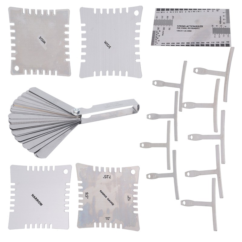 Guitar Measuring Set String Distance Height Radian Ruler Stainless Steel