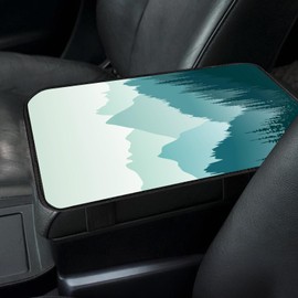 AFYEWKC Car Center Console Cover, Universal Soft Large Neoprene Auto Armrest Seat Box Cover, Funny Car Decor Accessories Fit for Most Cars, Vehicles, SUVs Beautiful Green Mountain