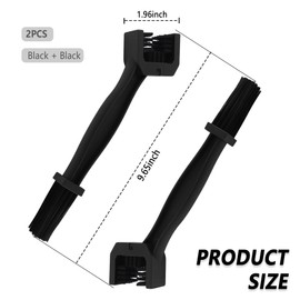2PCS Motorcycle Chain Brush,Double-Ended Motorcycle Chain Cleaner with Three-Sided and Long Bristles,Universal Motorcycle Chain Cleaning Kit for Motorcycle Bicycle Mountain Bike (Black/2PCS)