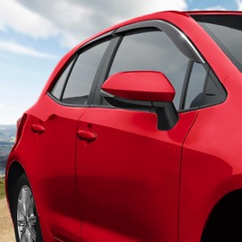 Voron Glass Chrome Trim Tape-on Extra Durable Rain Guards for Toyota Corolla 2020-2025 Hatchback, Window Deflectors, Vent Window Visors, 4 Pieces - 100633