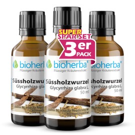 BIOHERBA 3 Süßholzwurzel Tinktur – 50ml Hochwertige Tropfen – Glycyrrhiza Glabra für Atemwegsunterstützung & Verdauungsgesundheit, Nur 2-mal täglich,vegan mit Vitamin B6, PZN 18215758