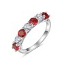 925 Sterling Silver July Birthstone Ring for Women 7 Stone