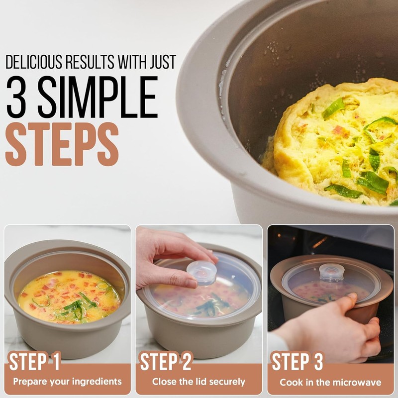 Firgi 27oz Platinum Silicone Microwave Steamer Pot with Lid –