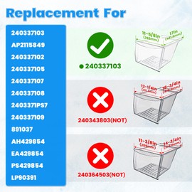 Kojem 240337103 240337107 240337102 Replacement Crisper Drawer Compatible with Frigidaire Refrigerator Shelf Replacement for 891037 240337105 240337108 240323007 240337100 AP2115741