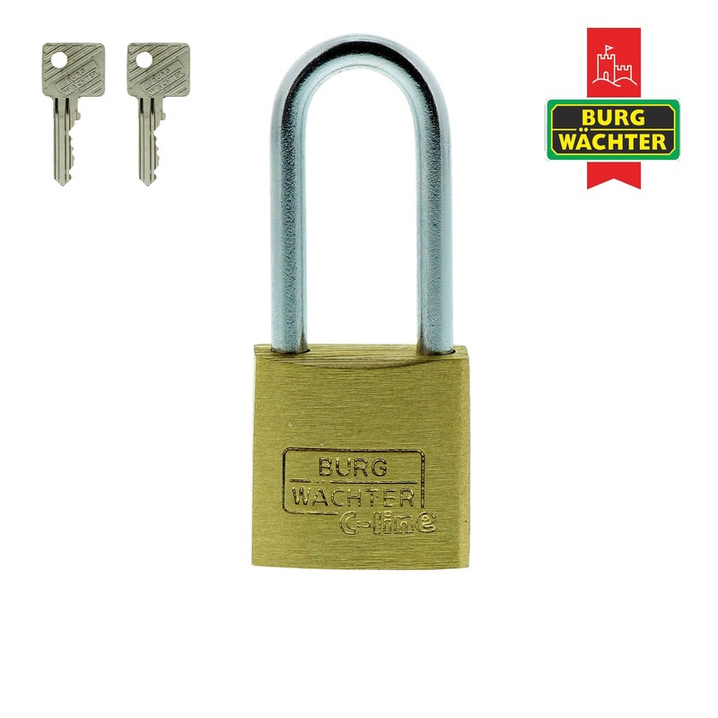 Burg Wächter Padlock, 3.5 mm Thickness, High Shackle 2 Keys,