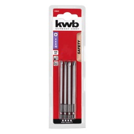 kwb 4-Piece Torque Bit Set 4-10, 100mm Extra Long, Magnetic Screwdriver Set