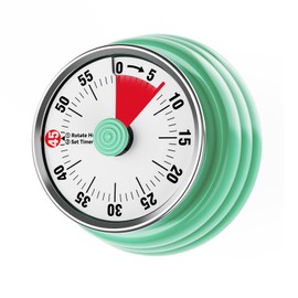 Mechanical Kitchen Timer, 60 Minute Visual Timers for Home Cooking Baking Oven Fitness Studying with Magnetic Backing (Aqua)