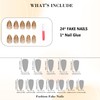 IMRAIN Press on Nails Medium Almond 3D Golden French Tips