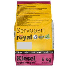 Kiesel Servoperl Royal High-Strength Stain and Water Repellent Grout 11lbs (5kg), Alumina Cement Based, Designed for Walls, Floor Tile Installations Colored in Light Grey