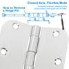 Polished Chrome Door Hinges 3.5 Inch 3 Pack Indoor 3