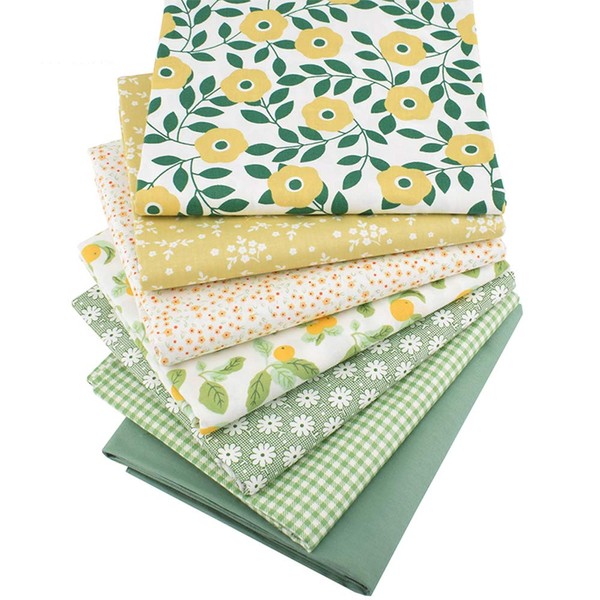 Hanjunzhao Fat Quarters Fabric Bundles,Print Floral Plaid Solid Quilting Fabric