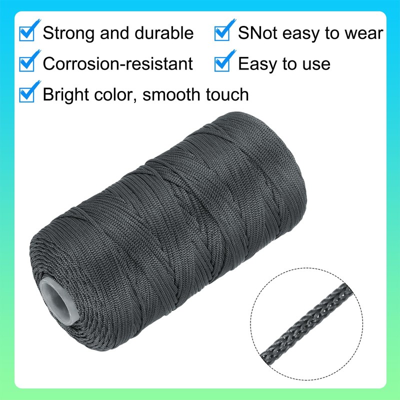 sourcing map Nylon String Cord 1.5mm x 218 Yards Macrame