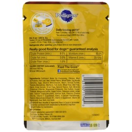 Pedigree Chopped Ground Dinner 8-Pouch Variety Pack ,4-Meaty Ground Dinner with Hearty Chicken ,4-Beef,Bacon and Cheese Flavors