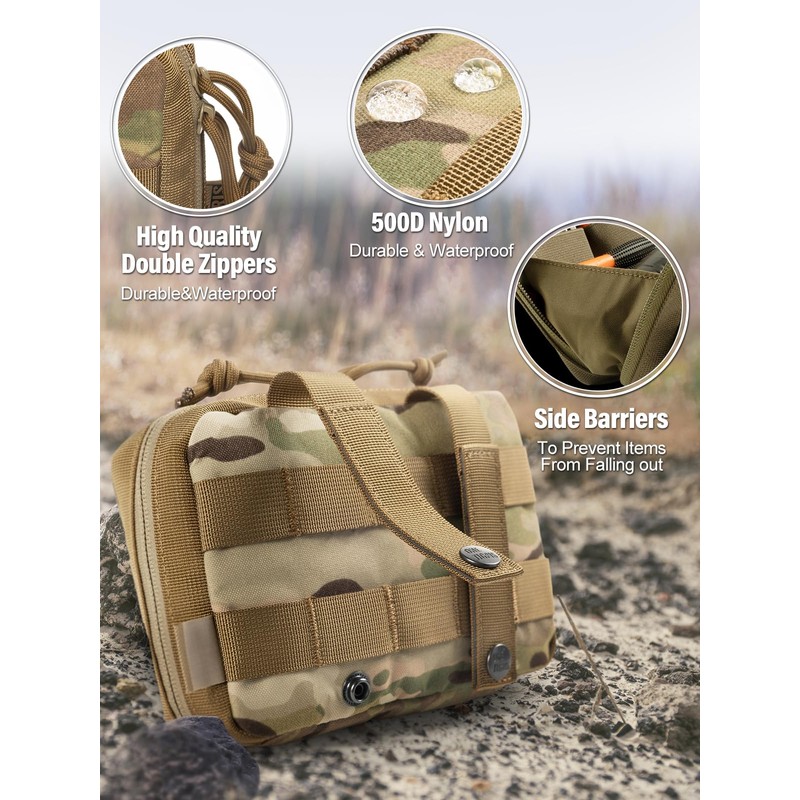 OneTigris MOLLE Pouch, Tactical Admin Pouch Belt EDC Tool Organizer