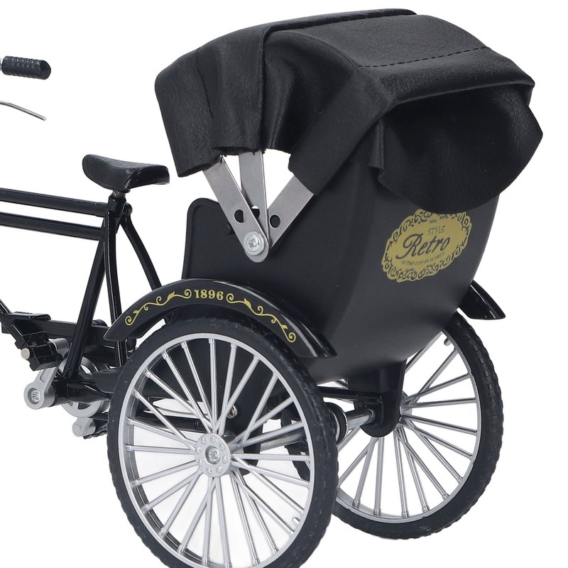 Rickshaw Model Retro Design Decorative Interesting Alloy 3 Wheel Rickshaw