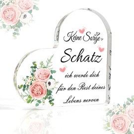 Geschenk Freundin Geburtstag Herzförmiges Acrylplakette Jahrestag Geschenk Für Sie Partner Geschenke Hochzeitsgeschenk Pärchen Geschenke Geburtstagsgeschenk Für Freundin Paar Geschenke Frau