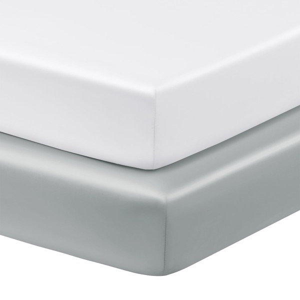 Horbaunal 2 Pack Satin Pack n Play Sheets for Baby