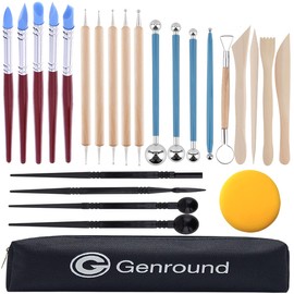 Polymer Clay Tools, Genround 25 Pcs Polymer Clay Sculpting Tools with Storage Bag Modeling Clay Tools Clay Sculpting Tools for Kids