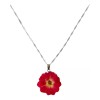 Dtup Collar De Flor Natural Auténtica Rosa Real Resina Plata