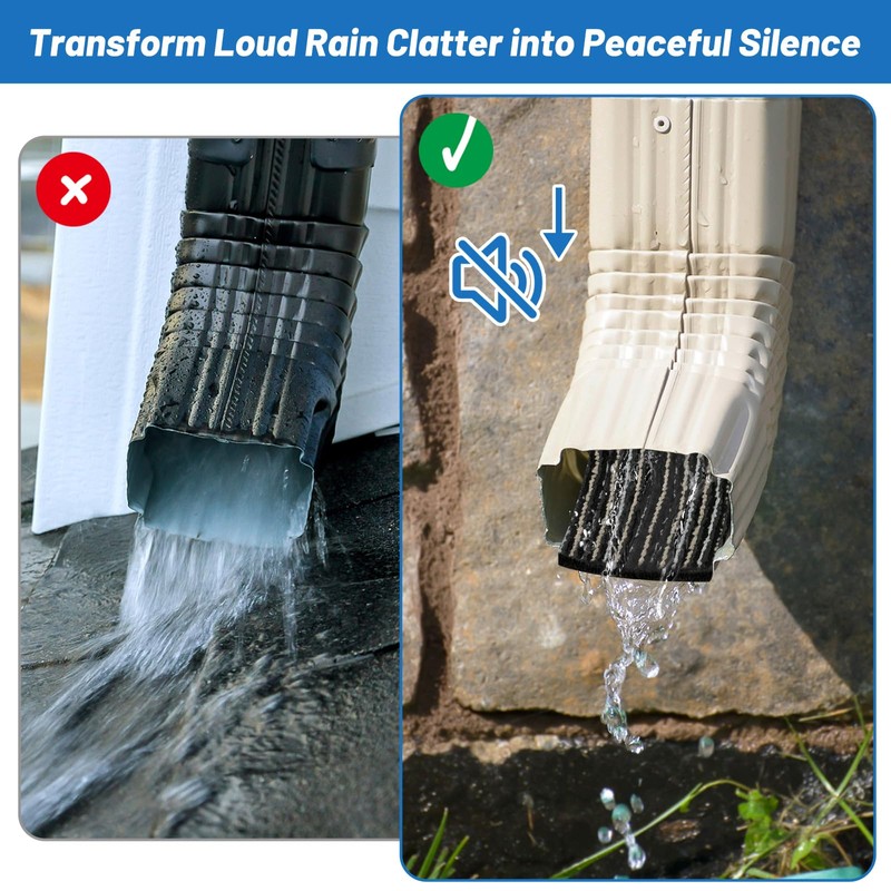 4 Pcs Gutter Noise Dampener, 2.7 X 11.8 in Rain