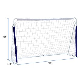 Portable Soccer Goal Post with Net Heavy Duty Steel Framed for Kids Aldult Football Shooting Training, white