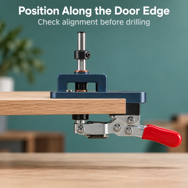 35mm Concealed Cabinet Hinge Drilling Jig with Adjustable Edge Guide,