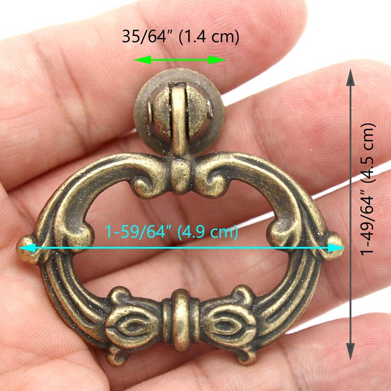 LXZ 6 Sets Distressed Antique Brass Finished Vintage Cabinet Pulls