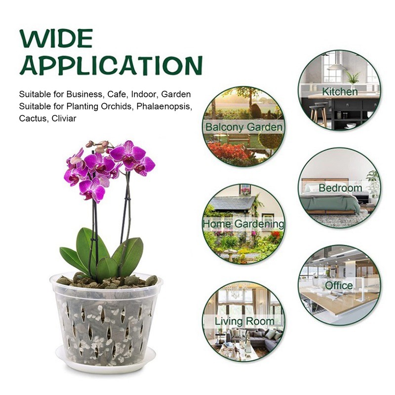 5 Sets Orchid Flower Pot Breathable Clear Orchid Planting Pot