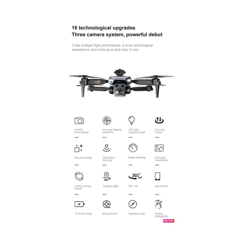K6- Max 4K RC Professional Drones with 3 Cameras HD