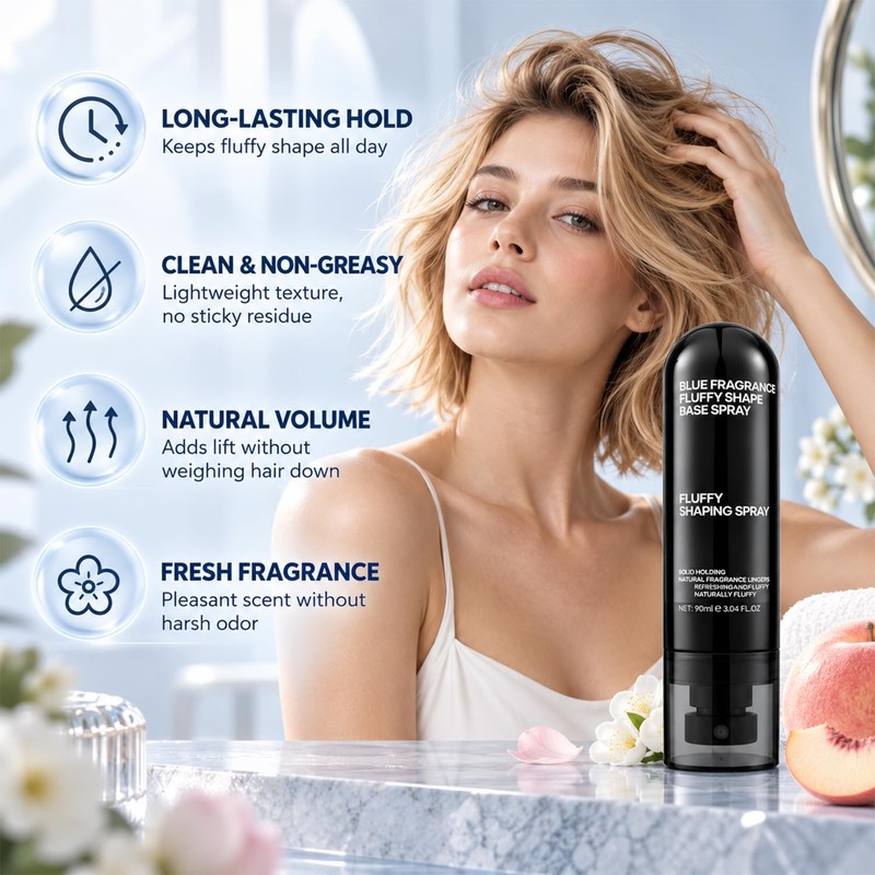 2pcs Peach-Scented Volumizing & Setting Spray forLightweight,Bouncy Hair and Long-Lasting