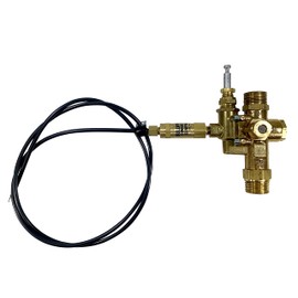 3/4" Compression Top Inlet X 3/4" MNPT Oulet, Combo Unloader Pilot Check Valve with Throttle Control Cable, 6.5HP Max Gas Air Compressors (140-175 PSI Valve & 48" Throttle Control Cable)