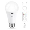 Powfloven E26 Rechargeable Light Bulbs with Remote and USB Charging,
