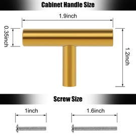 Romeda 12 Pack Gold Cabinet Knobs, 2in Single Hole Cabinet Hardware with Screws 1in & 1.5in, Gold Drawer Pulls for Kitchen Bedroom Furniture