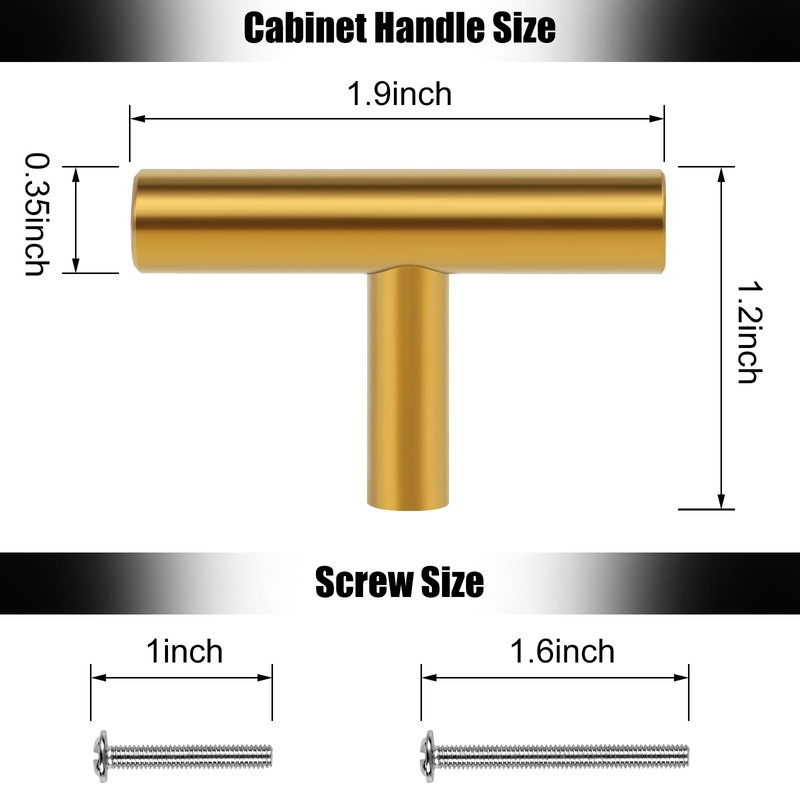 Romeda 12 Pack Gold Cabinet Knobs, 2in Single Hole Cabinet