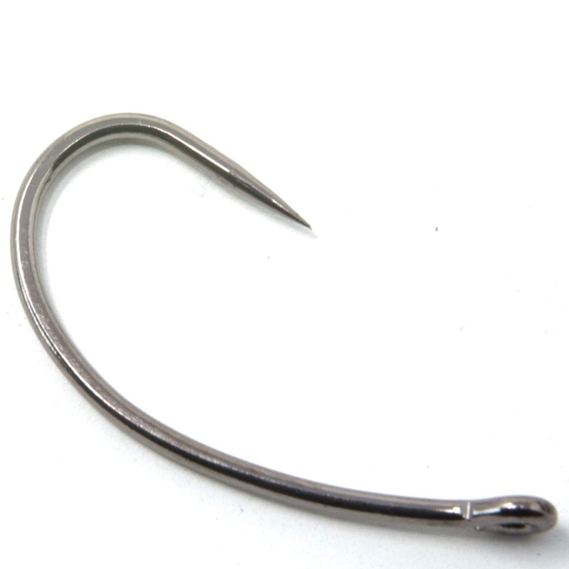 Phoxinus Curve Shank Carp Hooks, 50 Pack, Barbless, Size 12.