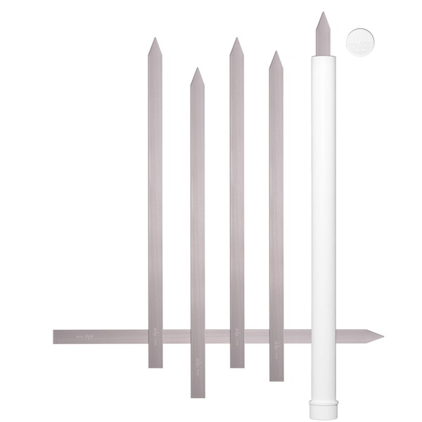 + HOM 6 Kebab 1" Wide Flat Skewers, Stainless Steel,