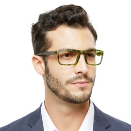 OCCI CHIARI Anti Blue Light Reading Glasses for Men Fashion 0 1.0 1.25 1.5 2 2.25 2.5 3 3.5 4.0 5.0 6.0 (Green Demi, 2.75)