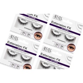 Ardell Lash Extension FX L Curl False Eyelashes, Lift & Define for Small or Hooded Eyes, Reusable Strip Lashes, 4 Pack | Ardell