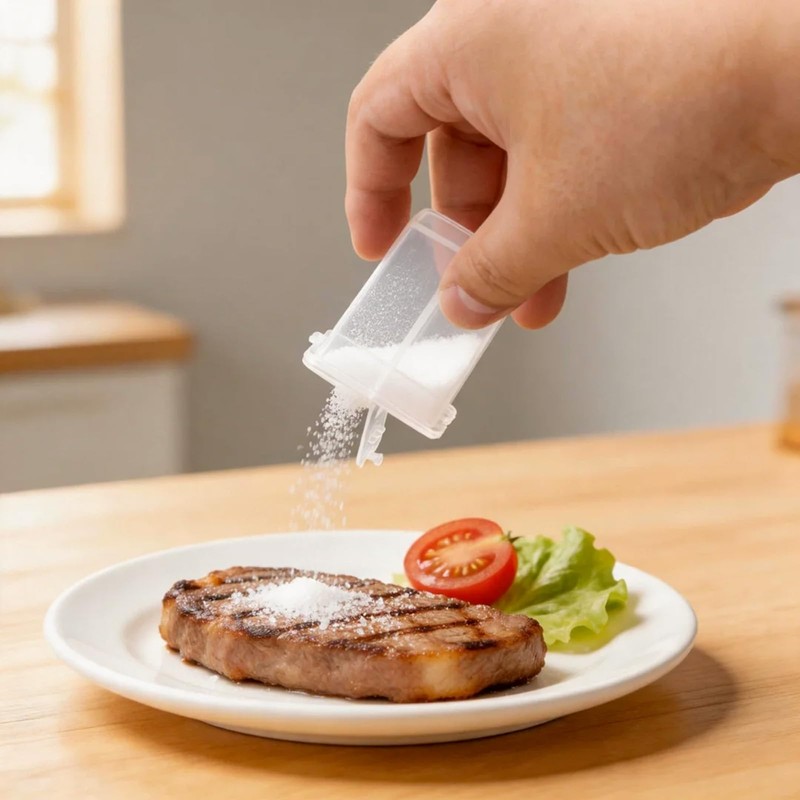 8PCS Travel Salt and Pepper Shakers Mini Dishwasher Safe Portable