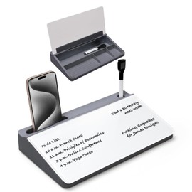 Varhomax Glass Desk Buddy Whiteboard with Storage