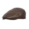 Real Leather Flat Cap Newsboy Ivy Peaked Gatsby Golf Cabbie